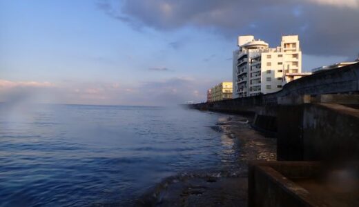 沖縄本島砂辺ビーチへ！気持ち良い朝でした。